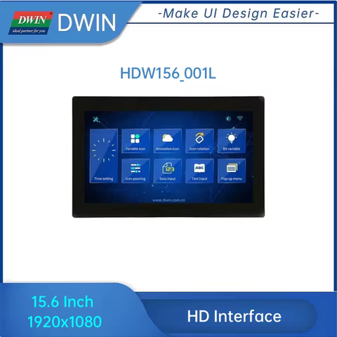 Tela HMI DWIN 15.6" Full HD com Toque