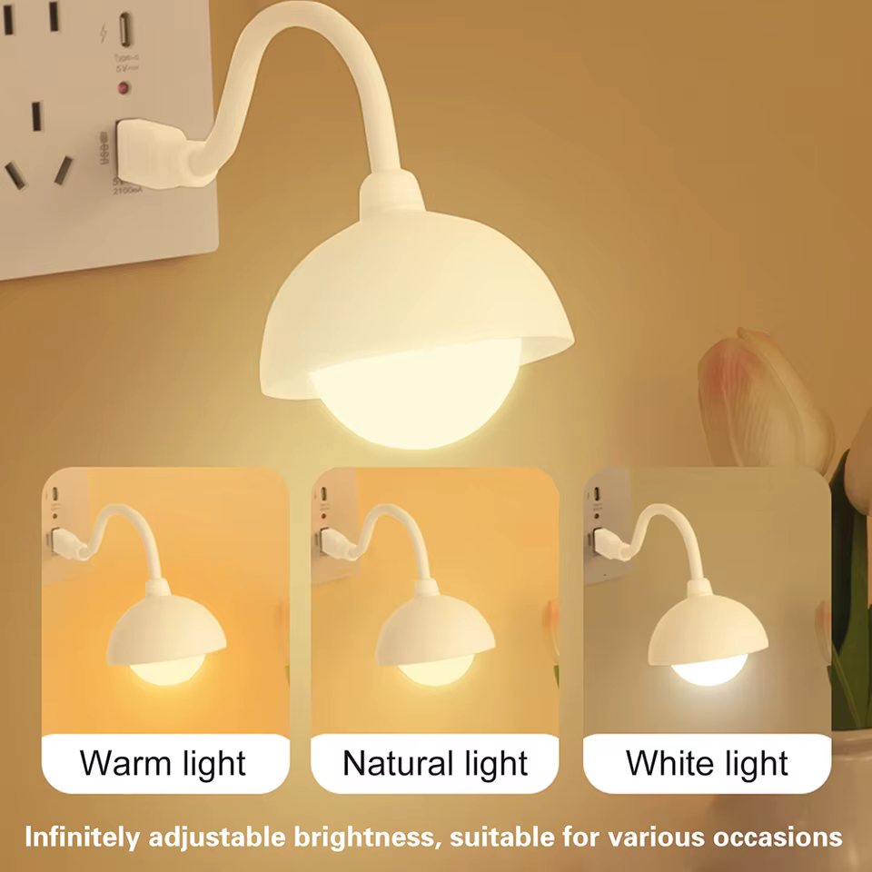 Luz Noturna LED Sensor Toque Voz