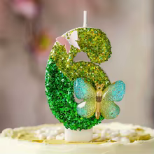 Velas de Aniversário Verde com Glitter Thumbnail 5