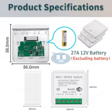 Interruptor Inteligente WiFi Tuya 16A RF433 Thumbnail 6