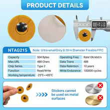 Etiqueta NFC NTAG215 10mm FPC Thumbnail 4