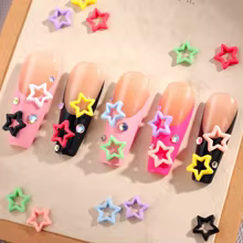 Acessórios de Unha Estrela Oca Macaron 100 Peças Thumbnail 4