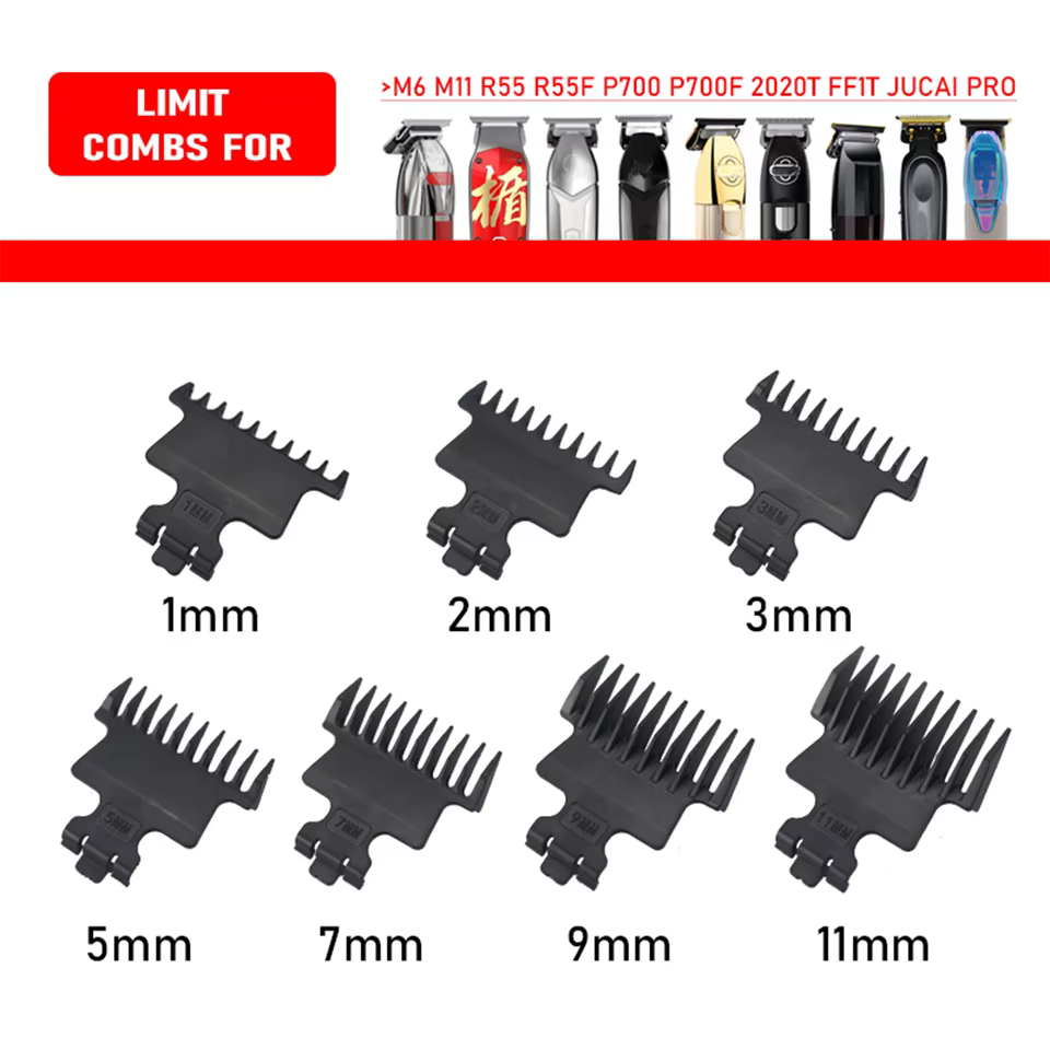 Kit Pente Guia Aparador Cabelo 3 Peças