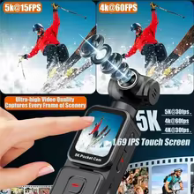 Câmera Vlogging 5K Mini com Lente Rotativa Thumbnail 3
