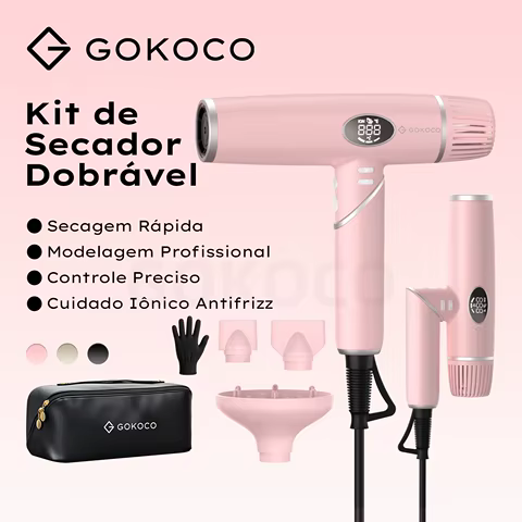 Secador de Cabelo Dobrável com Íons Negativos