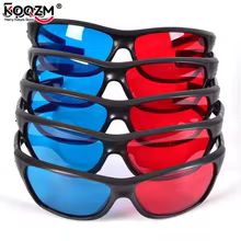Óculos 3D Vermelho Azul 5 Pares Thumbnail 1