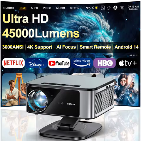 Projetor 4K Ultra HD HORLAT Android 14