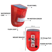 Alarme Solar com Sensor de Movimento e Luz de Alerta Thumbnail 2