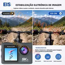 Câmera de Ação 5K 4K EIS Tela Dupla Thumbnail 3