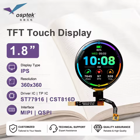 Tela LCD Circular Osptek 1.8"