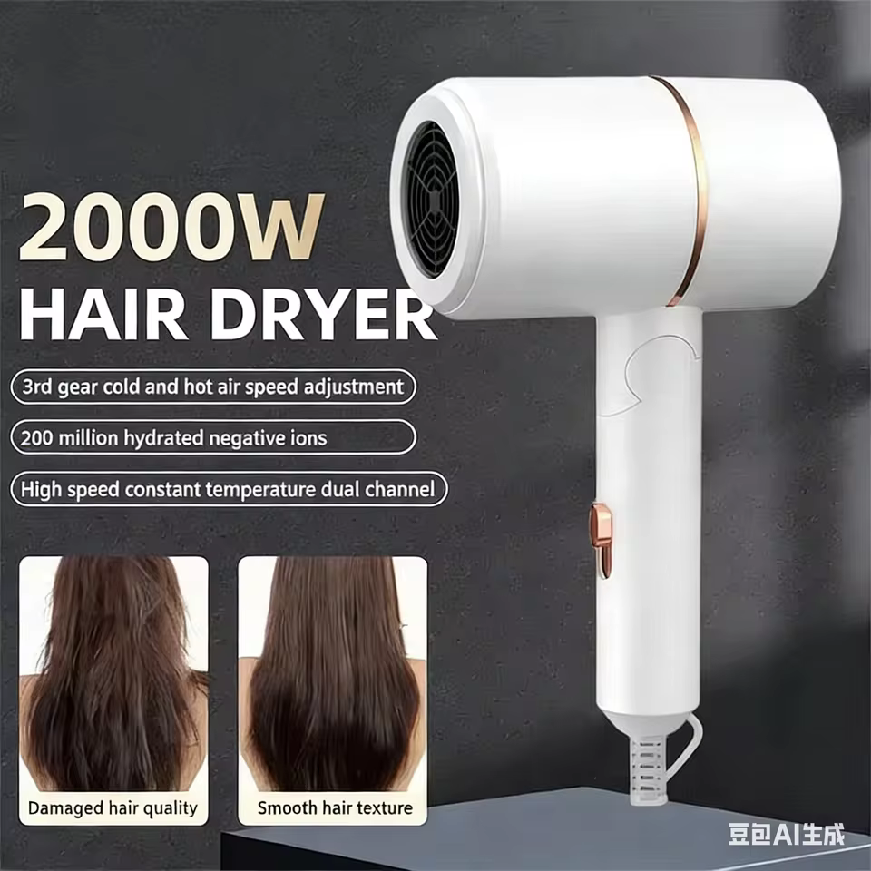 Secador de Cabelo Dobrável com Íons Negativos