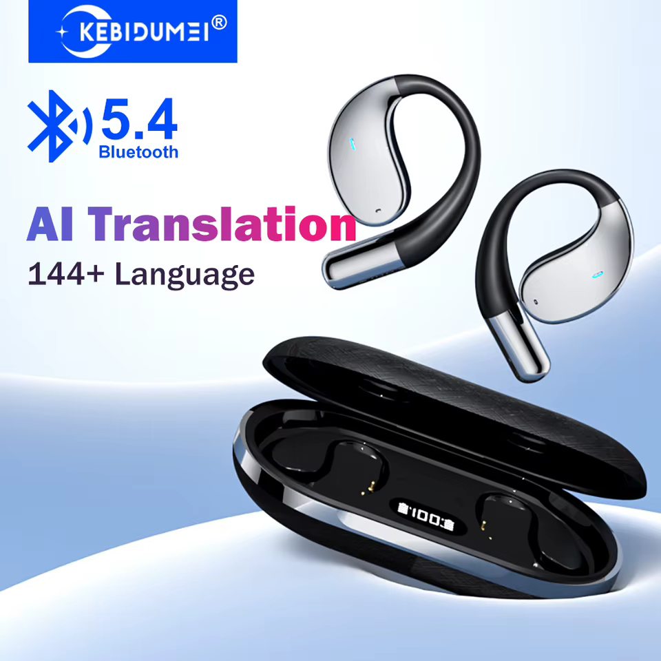 Fones Tradutor AI KEBIDUMEI Bluetooth 5.4