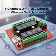 Controlador de Relé WiFi 8 Canais Tuya Thumbnail 1