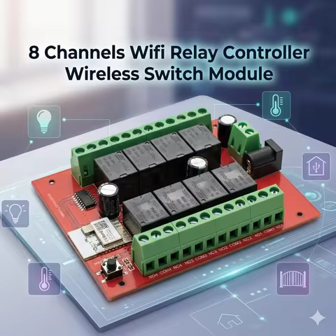 Controlador de Relé WiFi 8 Canais Tuya