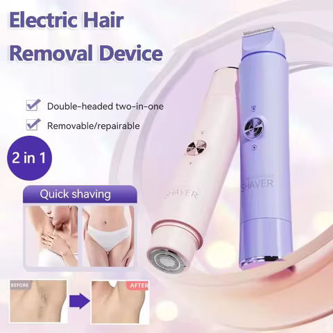 Barbeador Elétrico Feminino Recarregável 2 em 1
