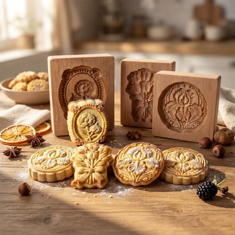 Moldes de Madeira para Biscoitos de Natal