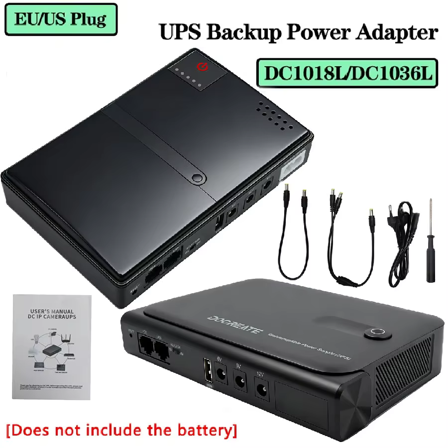 Mini UPS Portátil 18W/36W para Roteador e Câmeras