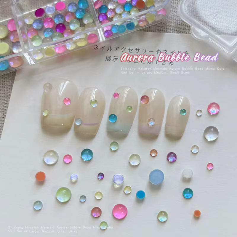 Miçangas de Sereia para Unhas - Aurora Glow