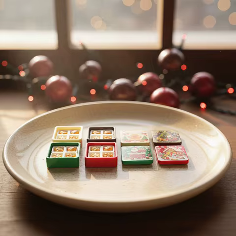 Caixa de Biscoito de Gengibre Natal Resina 3D