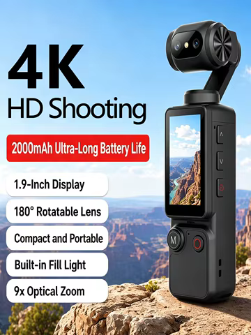 Câmera 4K Portátil 180°
