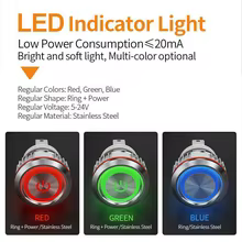 Interruptor Metálico LED 16mm Thumbnail 6