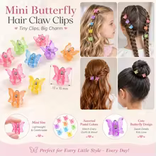 Kit 100 Presilhas Borboleta Glitter Meninas Thumbnail 2