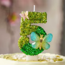 Velas de Aniversário Verde com Glitter Thumbnail 4