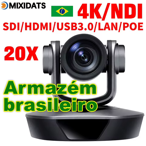 Câmera PTZ 4K com Zoom 20x e NDI
