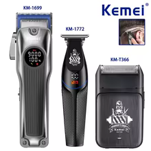 Kemei Máquina de Cortar Cabelo Sem Fio Kit Thumbnail 1