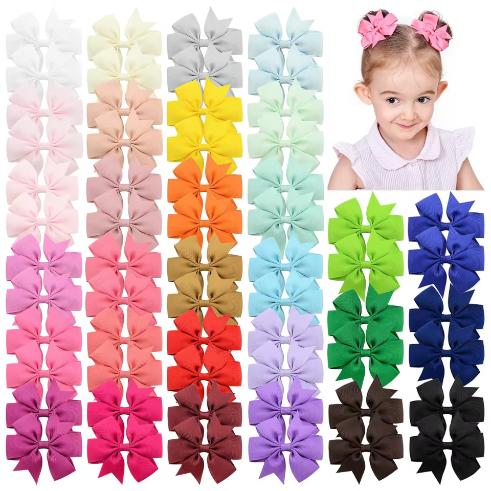 Conjunto de Presilhas de Cabelo com Laço Colorido