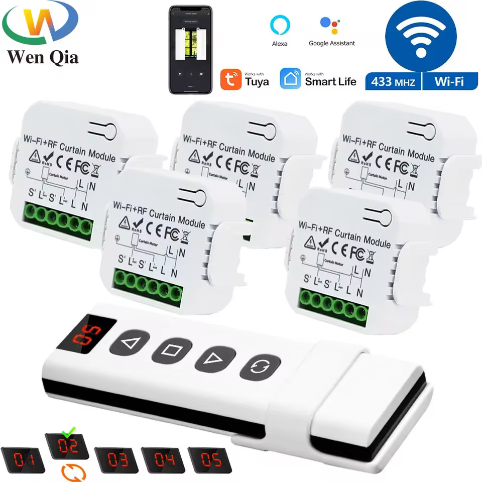 Interruptor de Cortina Inteligente Wi-Fi RF