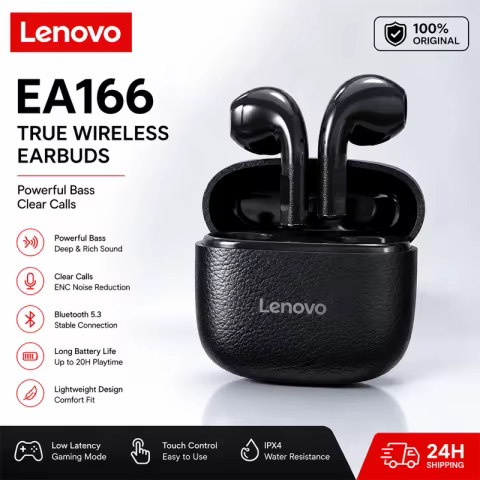 Lenovo EA166 TWS Fones Bluetooth
