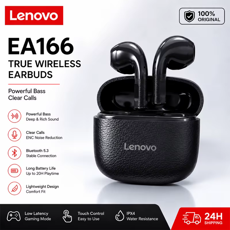 Lenovo EA166 TWS Fones Bluetooth