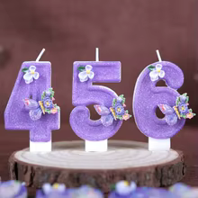 Velas de Aniversário com Números e Borboleta Thumbnail 2