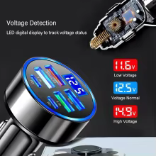 Carregador Carro 6 em 1 USB-C com Display Thumbnail 6