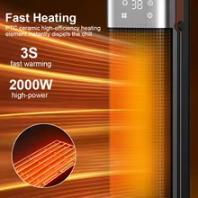 Aquecedor Elétrico Portátil 2000W com Lareira Thumbnail 2