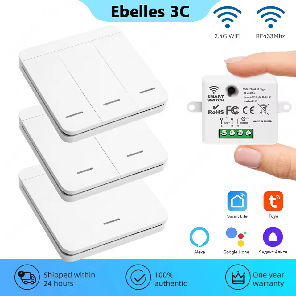 Interruptor Inteligente Tuya WiFi RF 433MHz