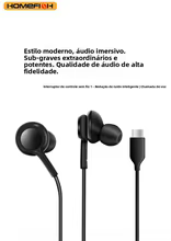 Fones HOMEFISH USB-C com Microfone Thumbnail 6