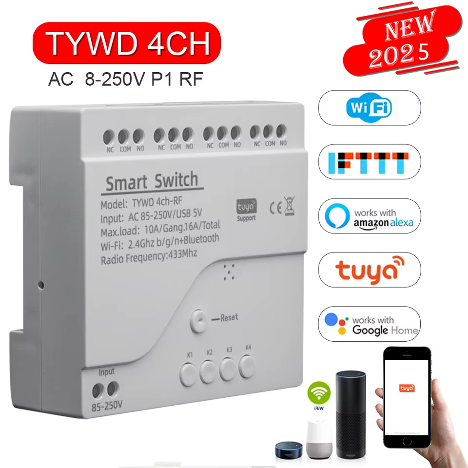 Módulo WiFi Inteligente 4CH Tuya