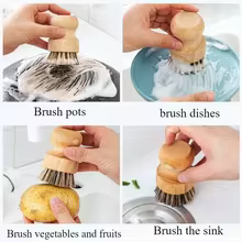 Kit 2 Escovas Cozinha Madeira Sisal Coco Thumbnail 4