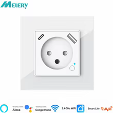 Tomada Inteligente Melery WiFi com USB-C PD 20W Thumbnail 1