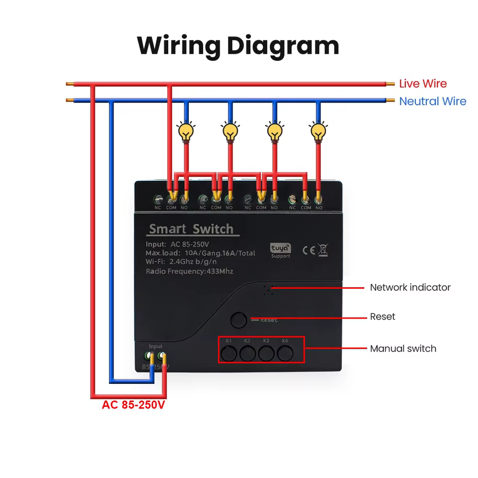 Interruptor Inteligente WiFi 433MHz