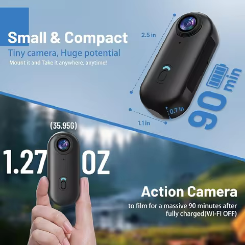 Mini Câmera de Ação 4K Magnética JETO