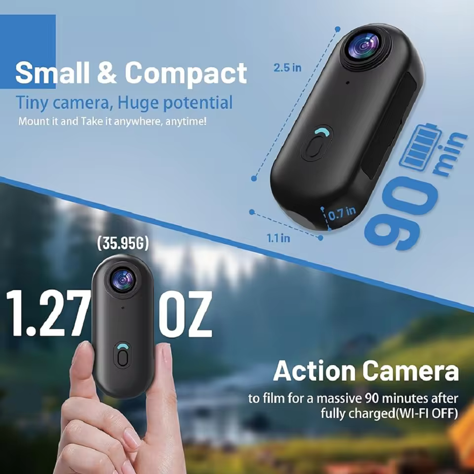 Mini Câmera de Ação 4K Magnética JETO