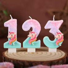 Velas de Aniversário Unicórnio Thumbnail 3