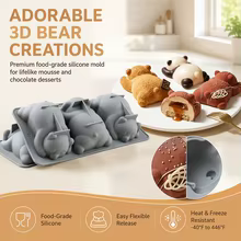 Molde Silicone Urso Adormecido Thumbnail 5