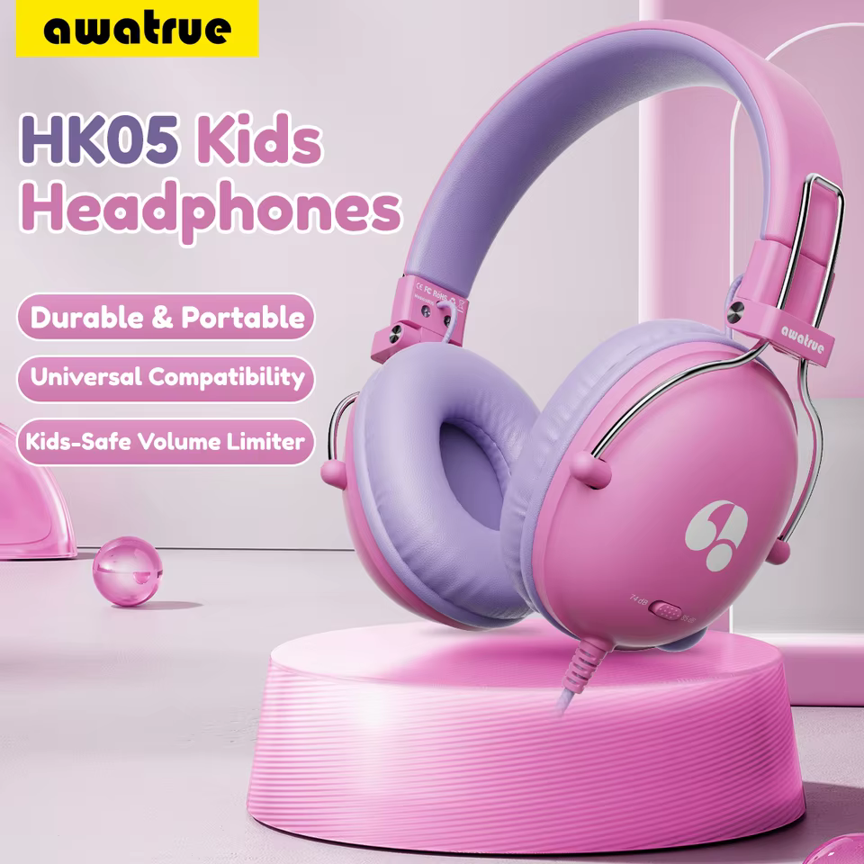 Fones de Ouvido Awatrue para Crianças com Limite de Volume Seguro