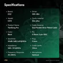 Fones HiFi CCZ TianGong Pro Thumbnail 6