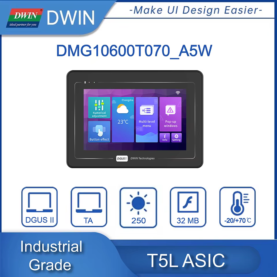 Dwin LCD 7" Industrial Arduino HMI
