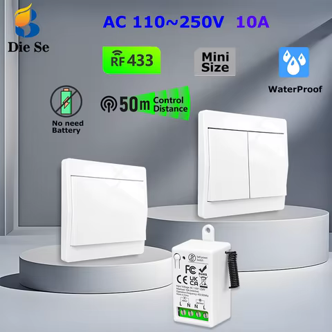 Interruptor Inteligente 433MHz Autoalimentado